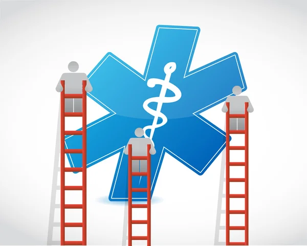 Medische symbool en ladder illustratie — Stockfoto