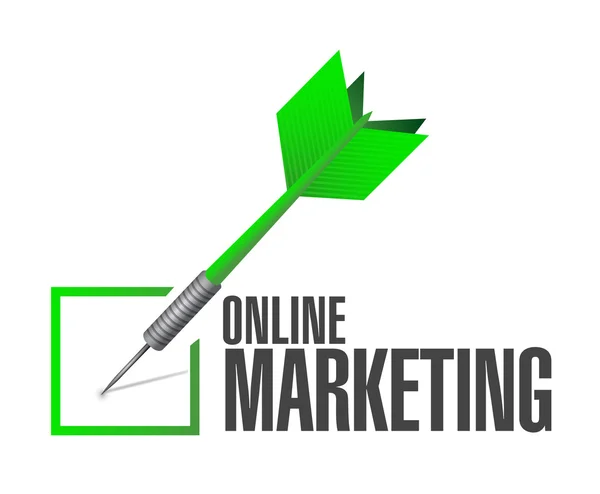 Online marketing check cart sign — Stock Photo, Image