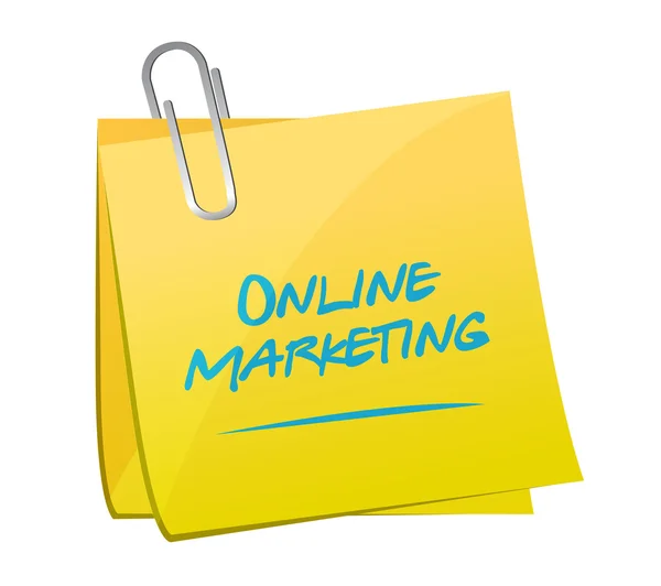 Online marketing memo post sign — Stock Photo, Image