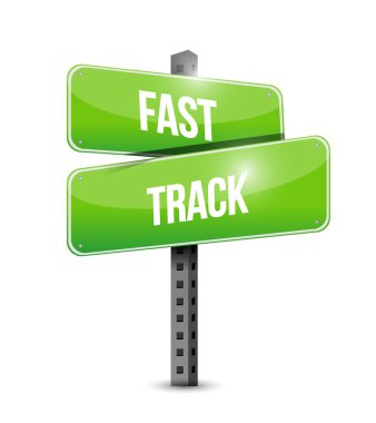 Fast track yol işareti kavramı illustratio