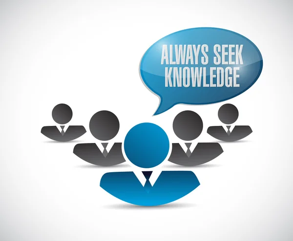 Always seek knowledge teamwork sign concept — Stock Photo, Image