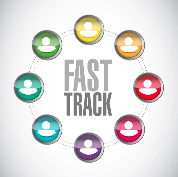 Fast track people diagram sign concept — Stock Photo, Image