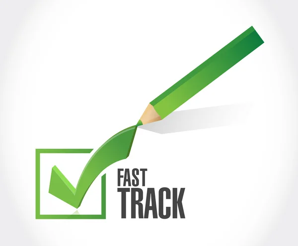 Fast track check mark sign concept — Stock Photo, Image