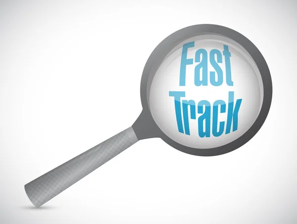 Fast track vergroten glas teken concept — Stockfoto