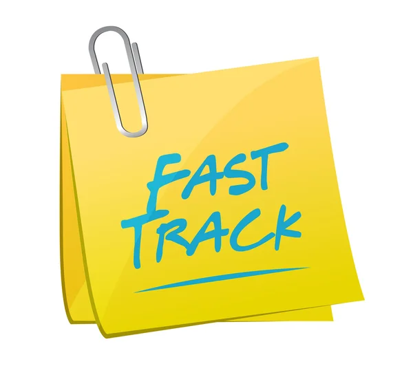 Fast track Nota postu znak koncepcja — Zdjęcie stockowe