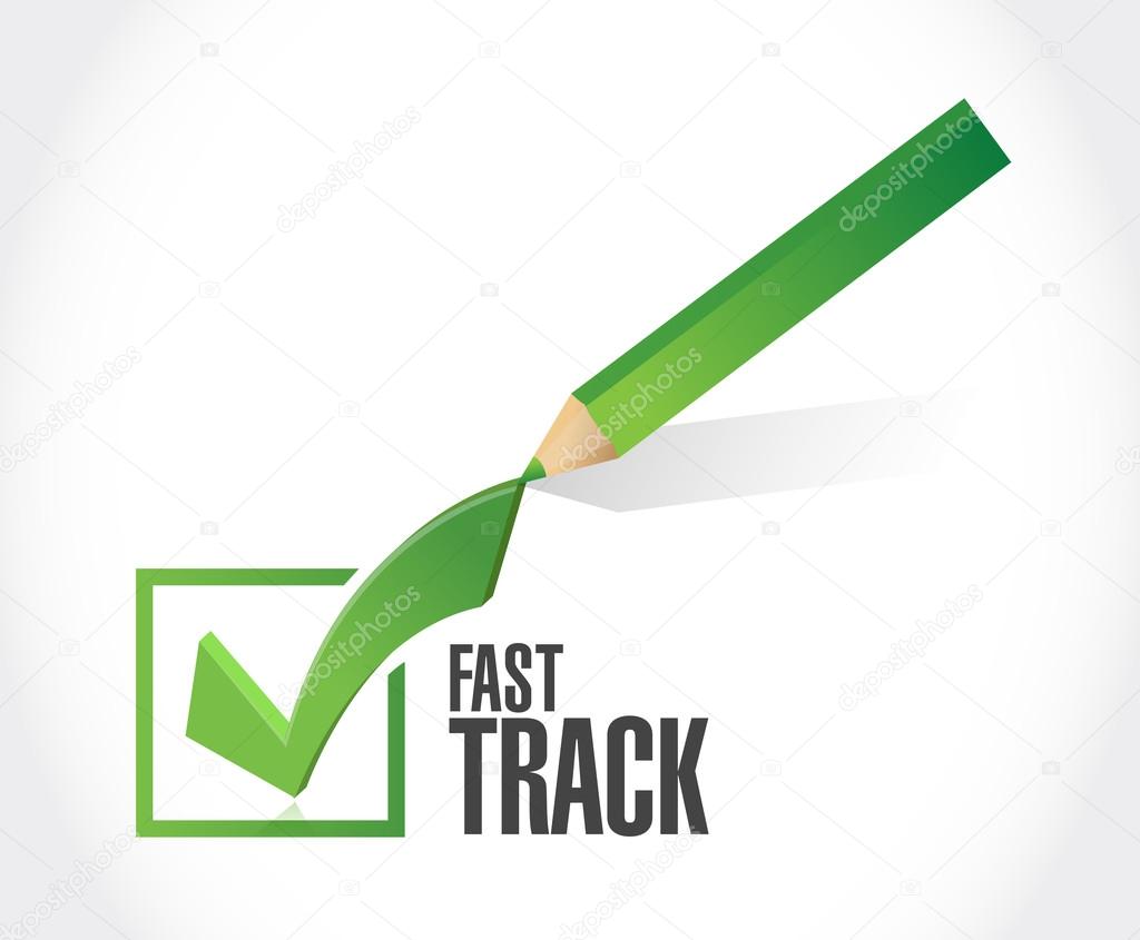 fast track check mark sign concept