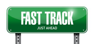 Fast track yol işareti illüstrasyon tasarımı