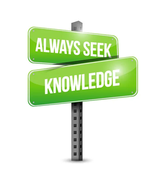 Always seek knowledge street sign concept — Stock Photo, Image