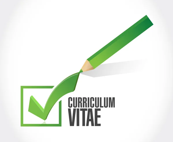 CV, conceito de sinal de marca de seleção de curriculum vitae — Fotografia de Stock