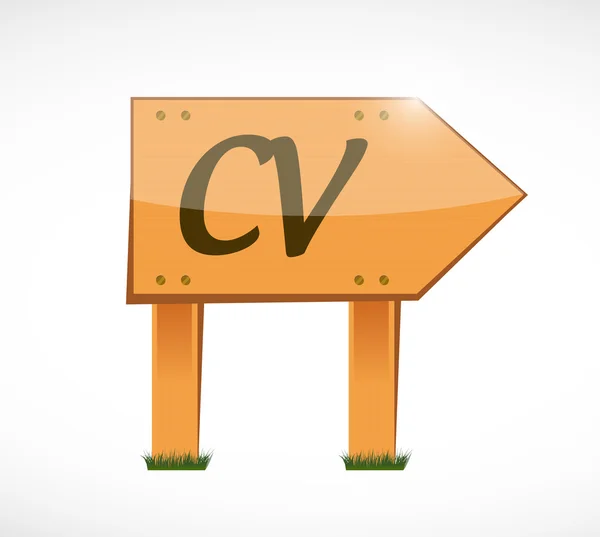 Cv, curriculum vitae wood sign concept — Stock Photo, Image