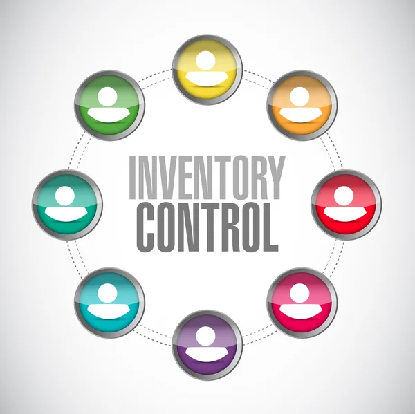 Inventory control people network sign concept — Stock Photo, Image