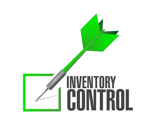Lagerstyrning kontrollera dart tecken koncept — Stockfoto