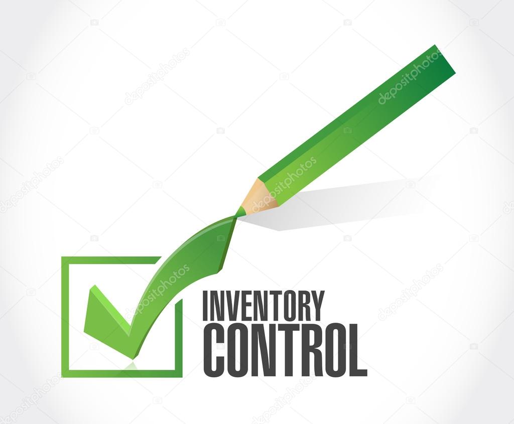 inventory control check mark sign concept