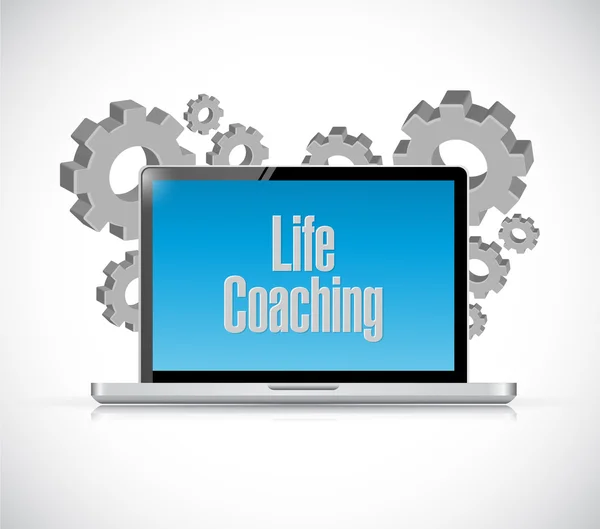 Life coaching tecnico concetto di segno del computer — Foto Stock