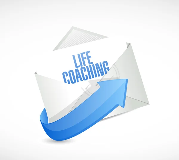 Life coaching mail znak ikona koncepcja — Zdjęcie stockowe