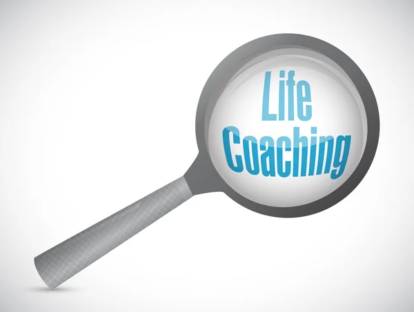 Life coaching ingrandire vetro segno icona concetto — Foto Stock