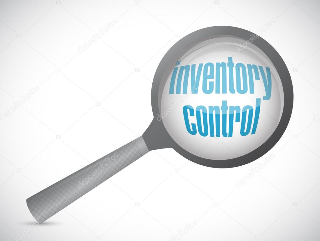 inventory control magnify glass sign concept