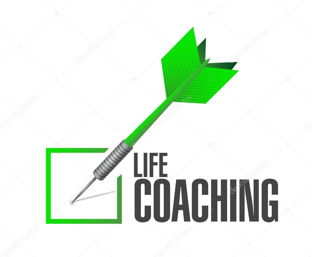 life coaching check dart sign concept