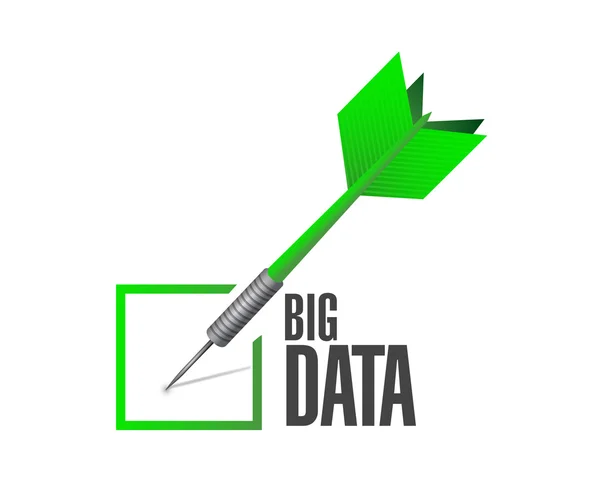 Big Data verificar o conceito de sinal de dardo — Fotografia de Stock