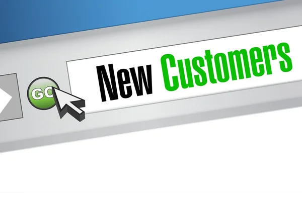 New customer browser sign concept — Stock Photo, Image