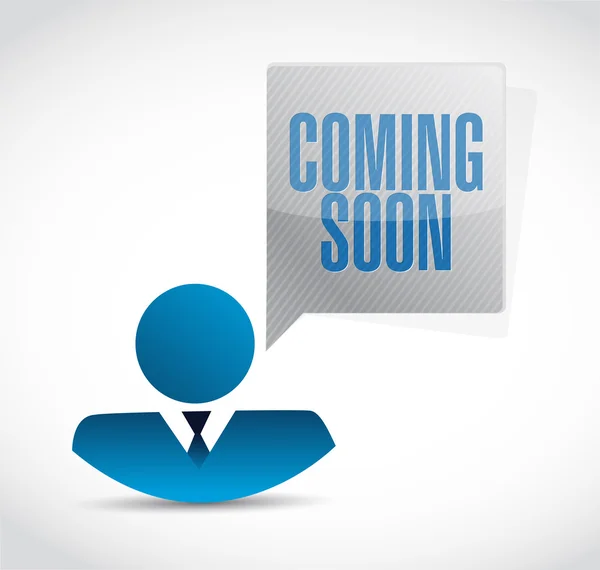 Coming soon avatar sign concept — Stock Photo, Image