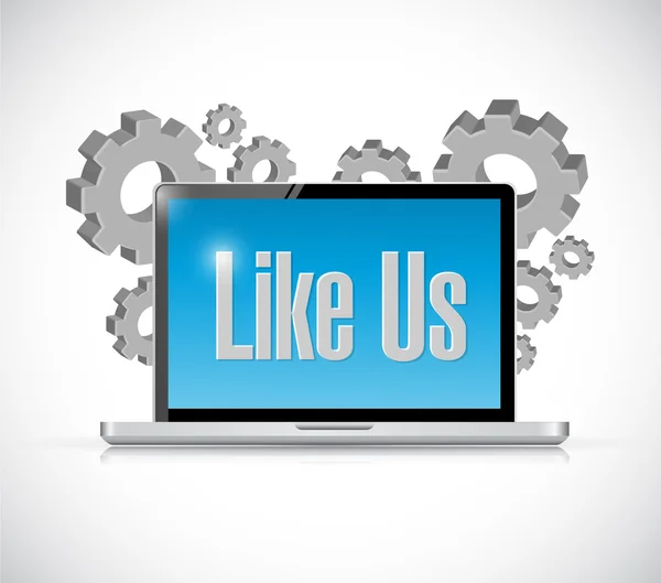 Like us tech computer sign concept — Stock Photo, Image