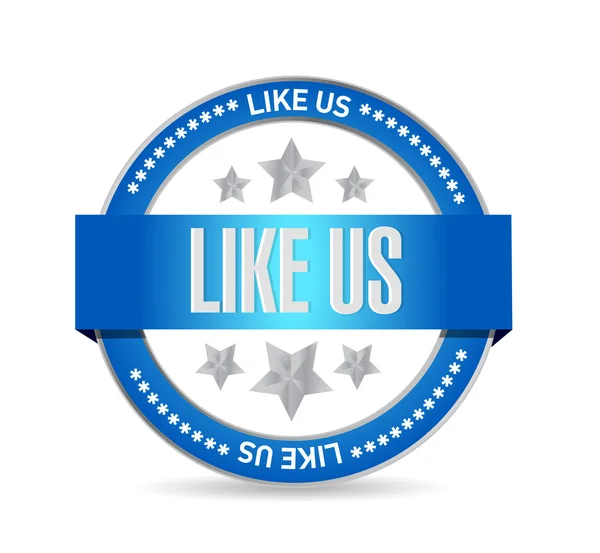 Like us seal sign concept illustration — Stock Photo, Image