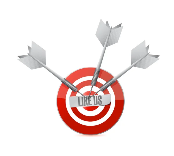 Like us target sign concept illustration — Stock Photo, Image
