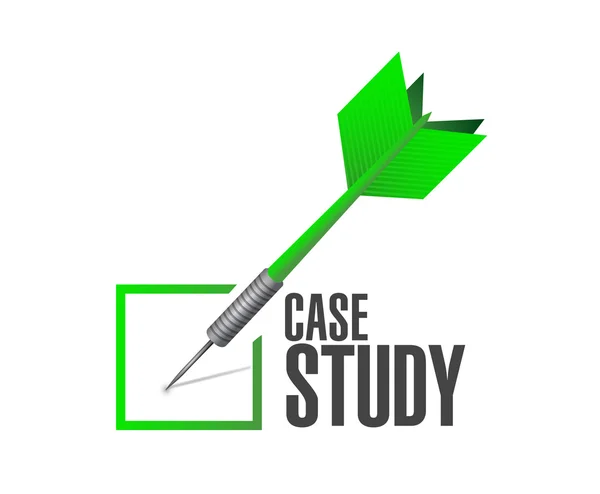 Case study check dart sign concept — Stock Photo, Image