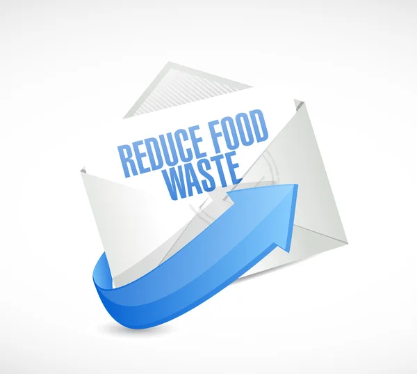 Kurangi konsep food waste mail sign — Stok Foto