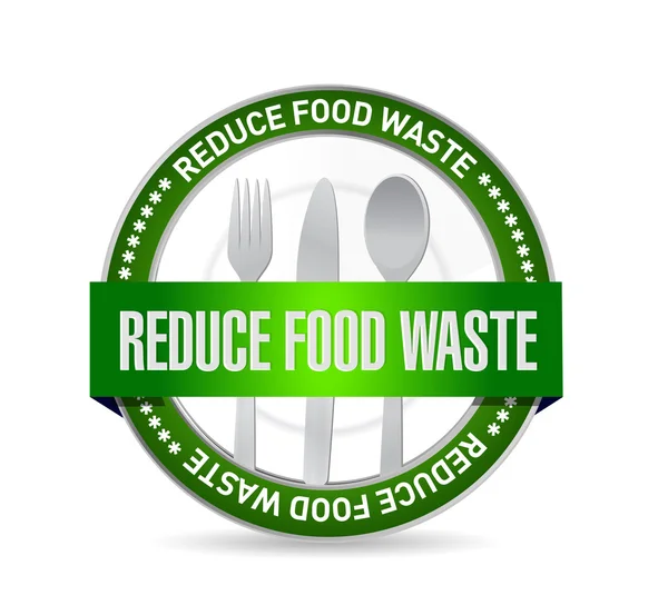 Kurangi konsep food waste seal sign — Stok Foto