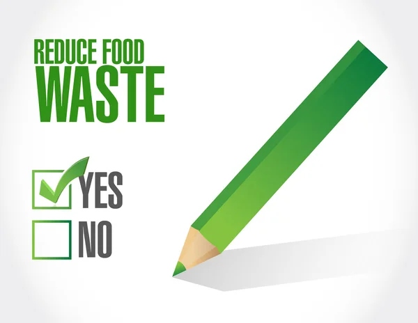 削減食品廃棄物承認サイン コンセプト — ストック写真