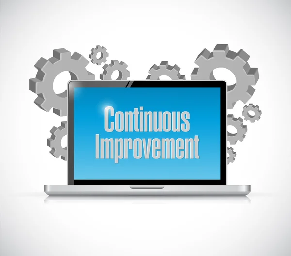 Continuous improvement tech computer sign concept — Stock Photo, Image