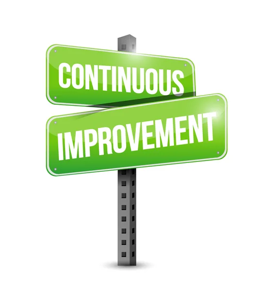 Continuous improvement road sign concept — Stock Photo, Image