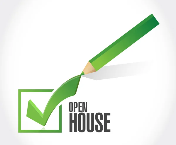 Open house check mark sign concept — Stock Photo, Image