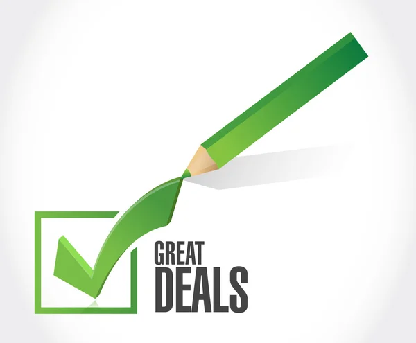 Great deals check mark sign concept — Stock Photo, Image