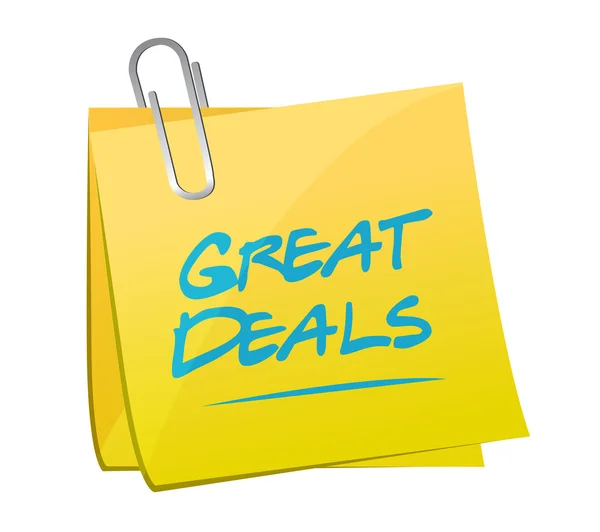Great deals memo post sign concept — Stock Photo, Image