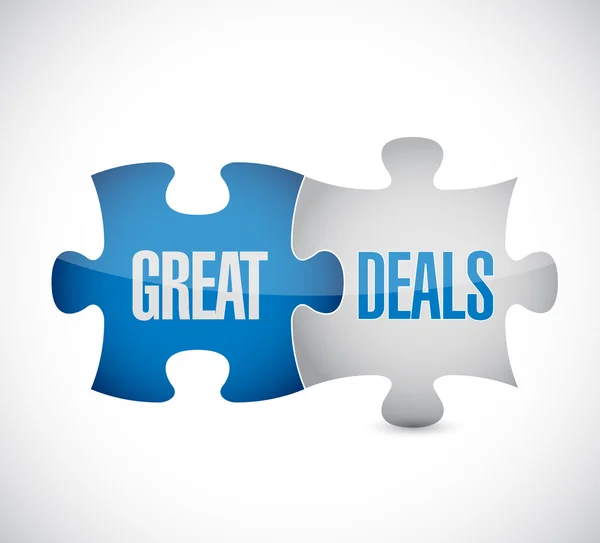 Great deals puzzle pieces sign concept — Stock Photo, Image