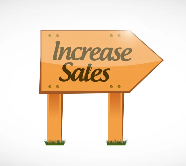 Increase sales wood sign concept — Stock Photo, Image