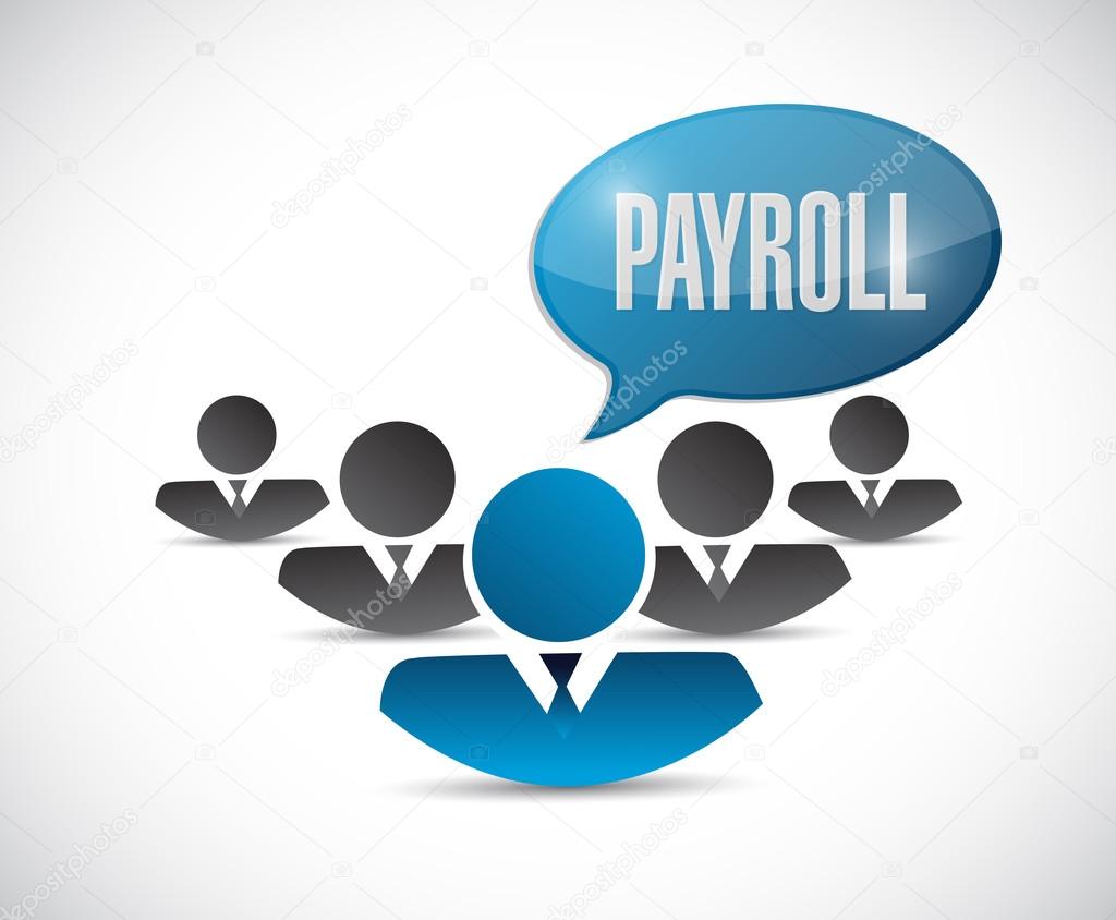 payroll teamwork sign concept illustration