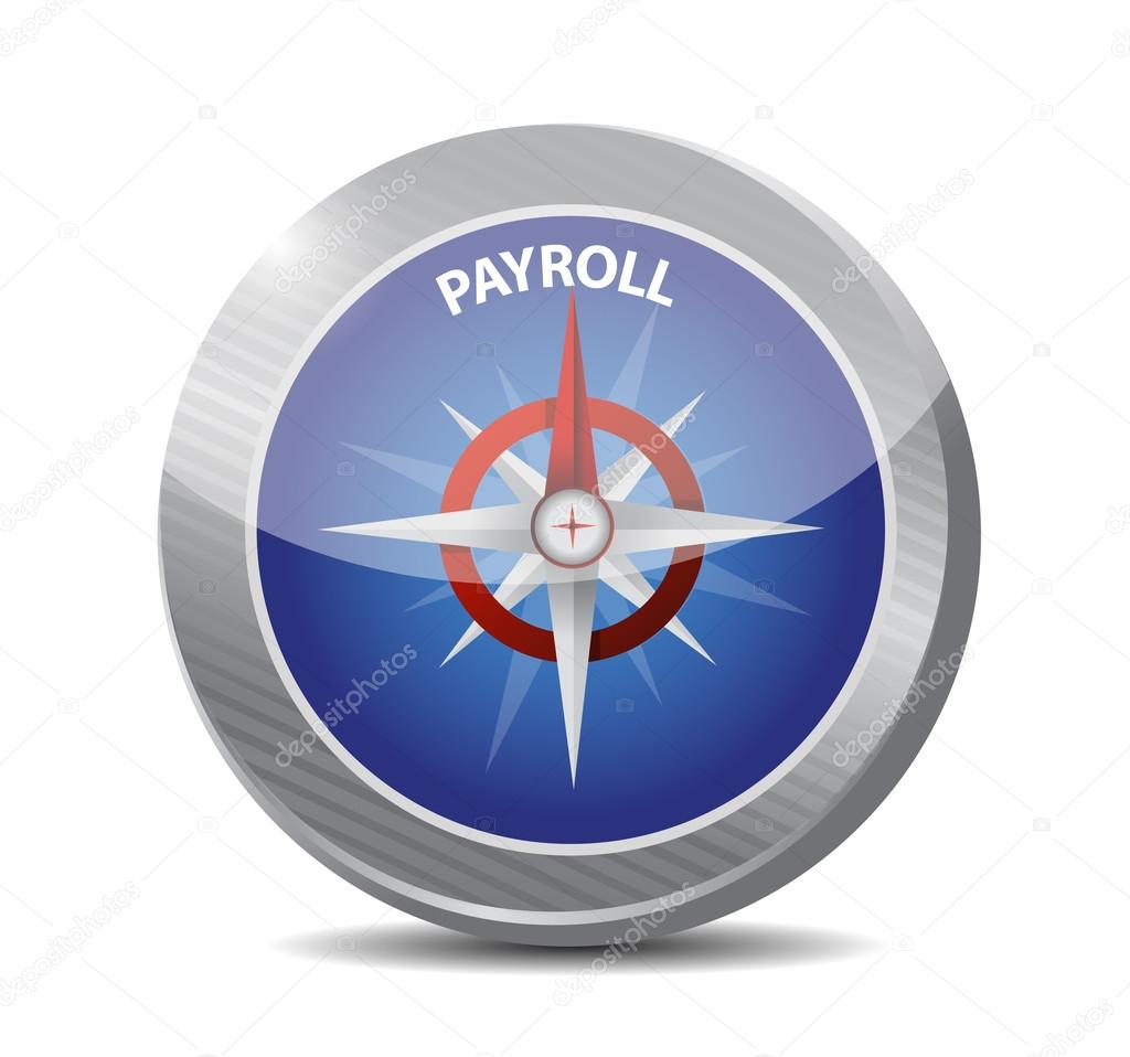 Payroll compass sign concept illustration Stock Photo by