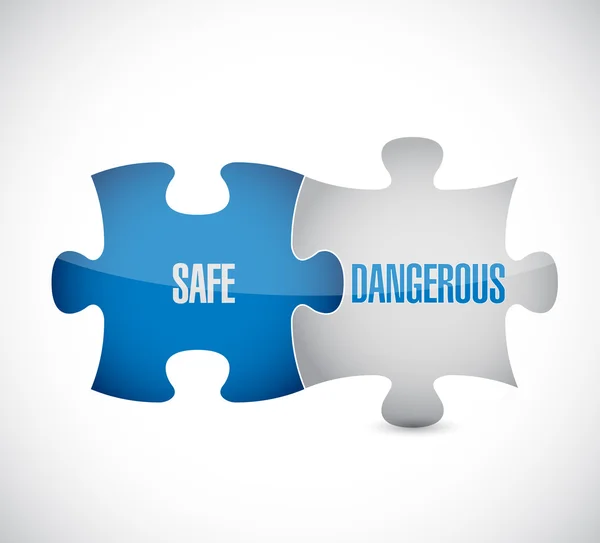 Safe and loser dangerous pieces sign — Stock Photo, Image