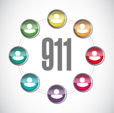 911'i toplum işareti kavramı illüstrasyon