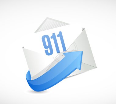 911'i posta işareti konsept illüstrasyon tasarımı