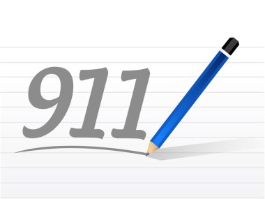 911 mesaj işareti kavramı illüstrasyon