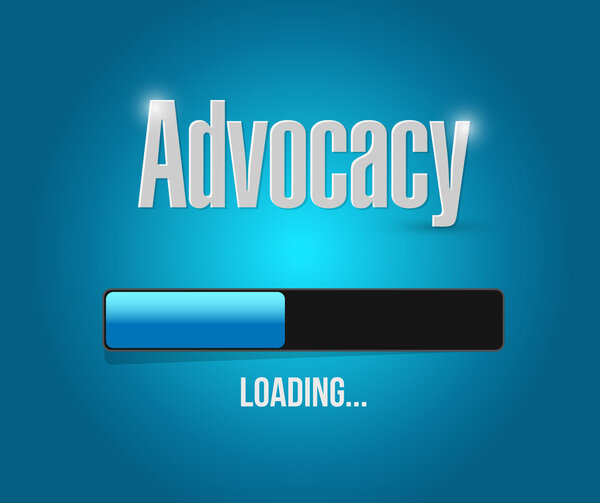 адвокация погрузки бар знак концепции
