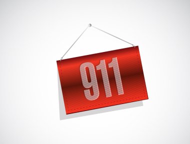 911 afiş işareti kavramı illüstrasyon