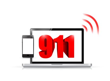911 teknoloji işareti kavramı illüstrasyon