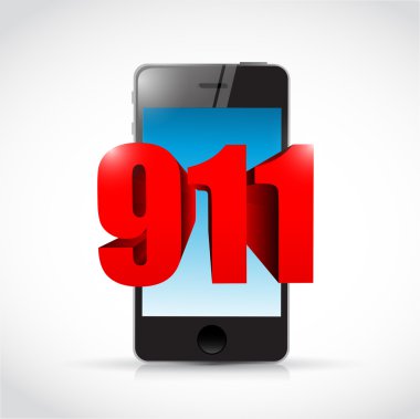 911 telefonu işareti kavramı illüstrasyon