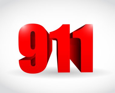 911'i metin işaret konsept illüstrasyon tasarımı